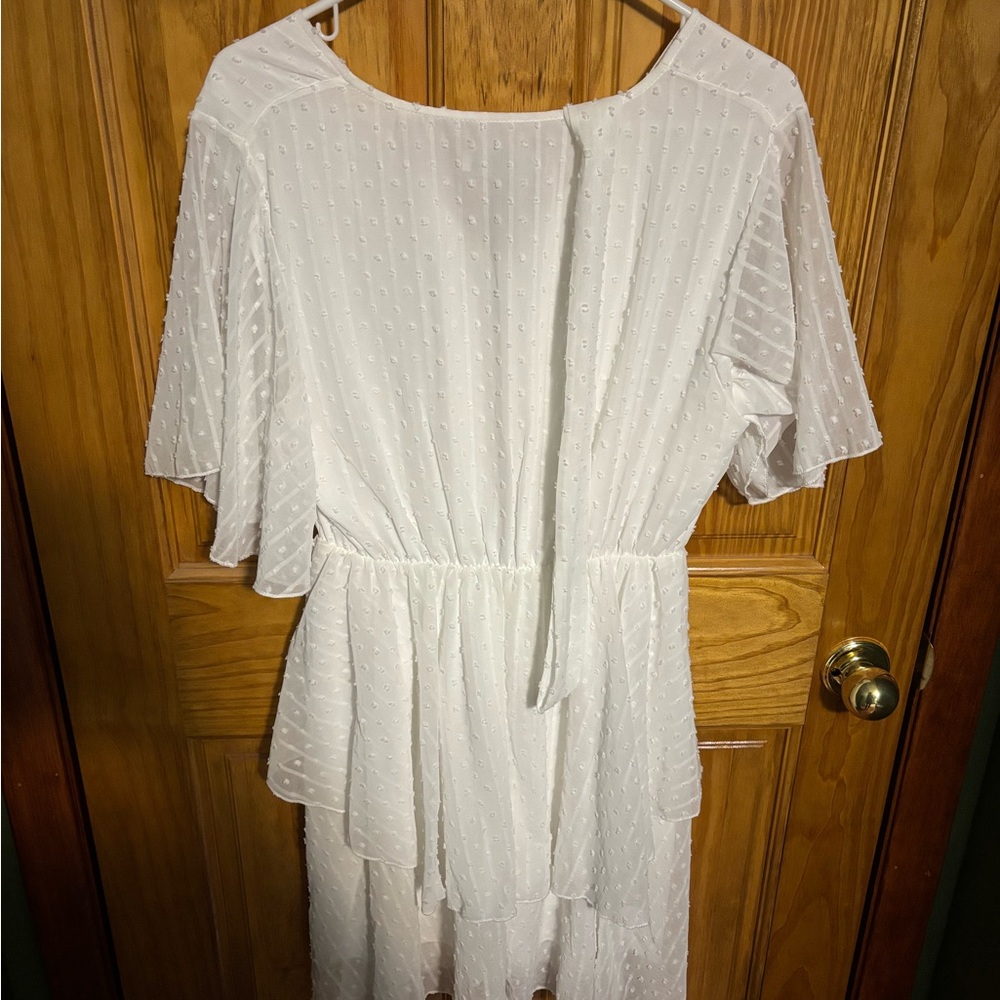 Wish White Textured Midi Dress - Picture 4 of 4